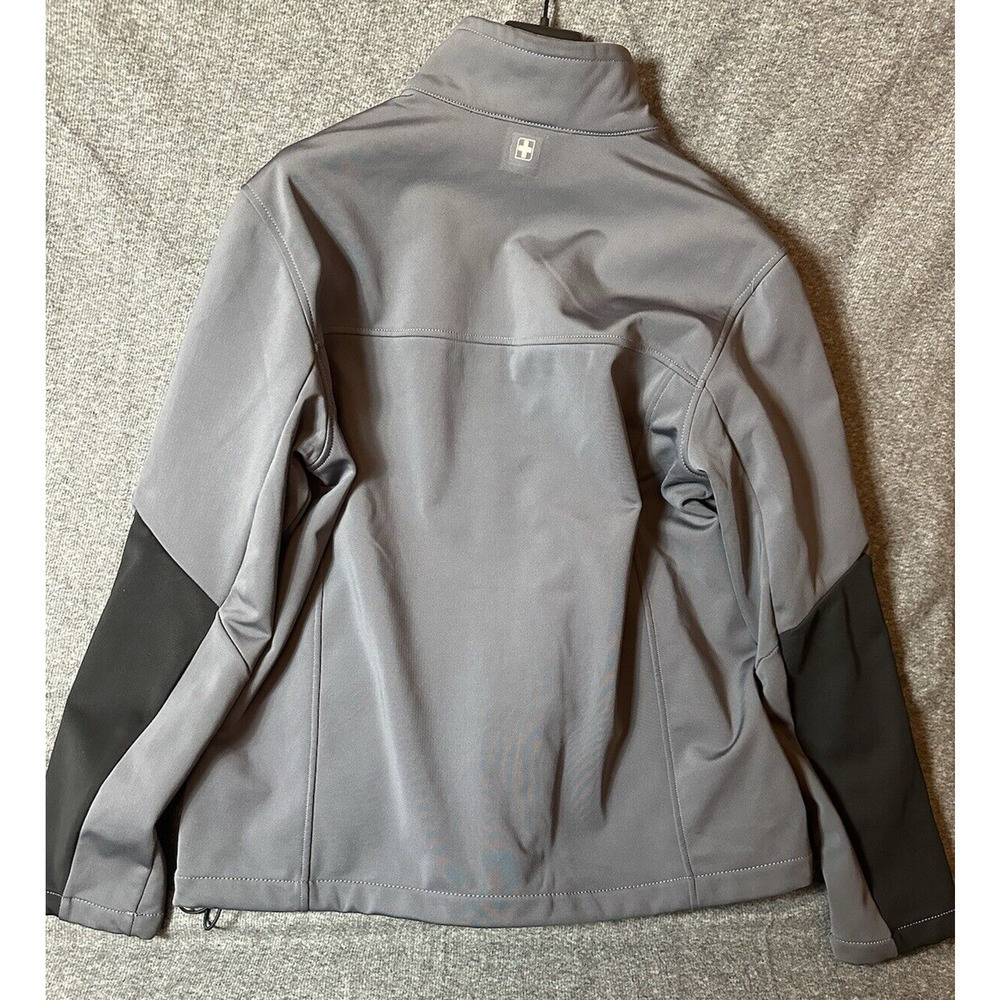 Swiss Tech Jacket Mens Large 42-44 GRAY Performance Track Activewear Full Zip - Picture 4 of 10